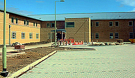 Caswell Clinic Main Enterance in the latter stages of completion (the only time the car park has been empty)